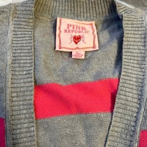 Girls sweater pink & gray with pockets
